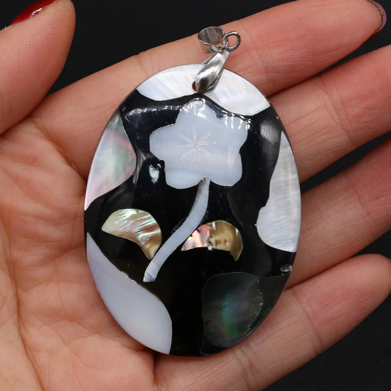Mother of Pearl Shell Pendant, Abalone Paua Shell Charm for DIY Necklace Jewelry