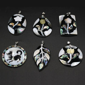 Mother of Pearl Shell Pendant, Abalone Paua Shell Charm for DIY Necklace Jewelry
