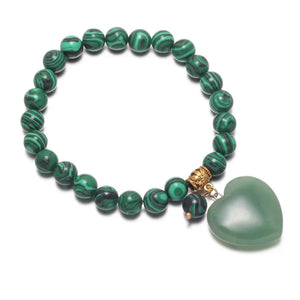 Malachite Bracelet with Green Aventurine Pendant