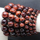 Red Tiger Eye Beads Bracelet for Women