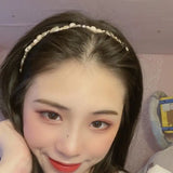 Japanese Style Rhinestone Headband Pearl Wild Jewelry