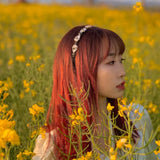 Japanese Style Rhinestone Headband Pearl Wild Jewelry