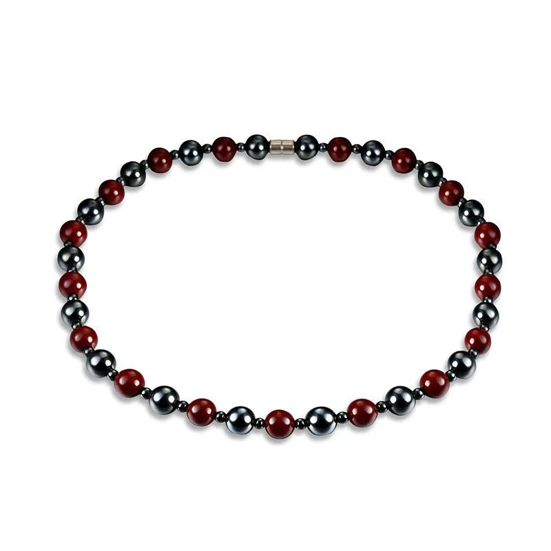 Personality Hematite Necklace Magnetic Therapy Red Health Women Men Jewelry