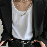 Snake Multi-Function Necklace Punk Hip Hop Metal Adjustable Silver for Women Gir