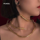 Adjustable Silver Snake Necklace Punk Hip Hop Metal Multi-Function Jewelry