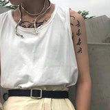 Adjustable Silver Snake Necklace Punk Hip Hop Metal Multi-Function Jewelry