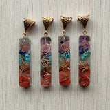 Amethyst Lapis Lazuli 7 Chakras Stone Charms Pendants 8pcs/lot