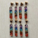 Amethyst Lapis Lazuli 7 Chakras Stone Charms Pendants 8pcs/lot