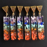 7 Color Stone Pillar Charms Pendants 6pcs