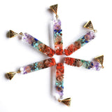 7 Color Stone Pillar Charms Pendants 6pcs