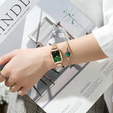 Green Malachite Crystal Bracelet, Rhinestone Circle Bar Bangle