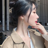 Retro Metal Chain Pendant Long Earring Girl's Jewelry Christmas Party Hip Hop