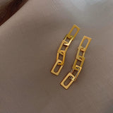 Retro Metal Chain Pendant Long Earring Girl's Jewelry Christmas Party Hip Hop
