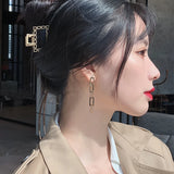 Retro Metal Chain Pendant Long Earring Girl's Jewelry Christmas Party Hip Hop