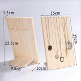 Wooden Necklace Display Stand Jewelry Organizer with 9 Hooks
