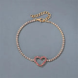 Heart Chain Bracelet Rhinestone Jewelry for Girls