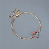 Heart Chain Bracelet Rhinestone Jewelry for Girls