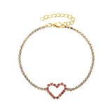 Heart Chain Bracelet Rhinestone Jewelry for Girls