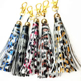 Colorful Leather Tassel Key Chain Lobster Clasp Key chain