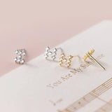 Zircon Stud Earrings 925 Silver for Ladies Wedding Gift