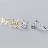 Zircon Stud Earrings 925 Silver for Ladies Wedding Gift