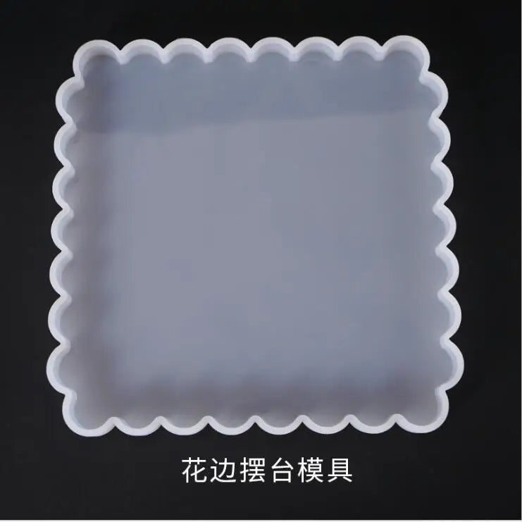 Silicone Mould Dried Flower Resin Decorative DIY Wave Stitching Coaster