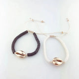Silver-Gold Cowrie Shell Bracelet Beach Bohemian Bangle