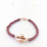 Silver-Gold Cowrie Shell Bracelet Beach Bohemian Bangle