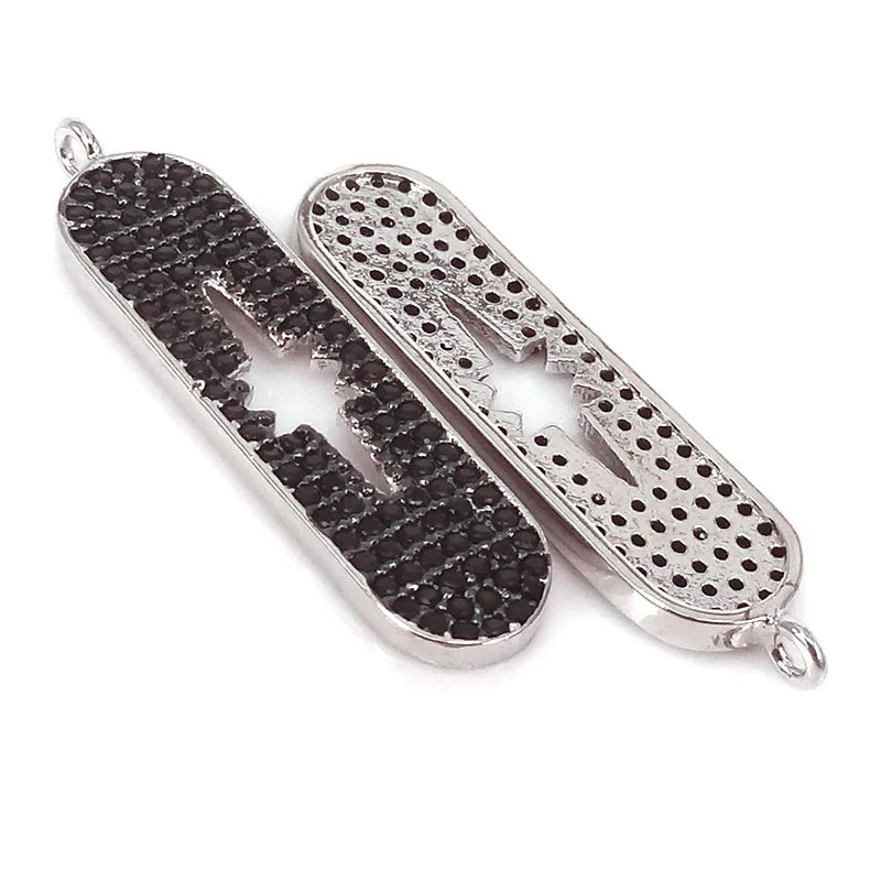 Silver Plated Star Cutout Pendants Micro Pave CZ Hollow Stars Necklaces