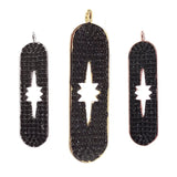 Silver Plated Star Cutout Pendants Micro Pave CZ Hollow Stars Necklaces