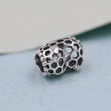 Bee Happy Honeycomb Heart Charm 925 Silver DIY Bracelet Jewelry
