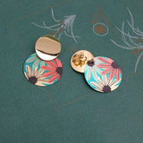 Spring Vintage Flower Round Clip Earrings for Women