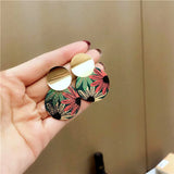 Spring Vintage Flower Round Clip Earrings for Women