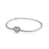 Sterling Silver Heart Lock Bracelet for Women