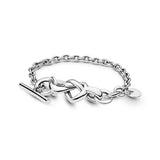 Sterling Silver Heart Lock Bracelet for Women