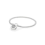 Sterling Silver Heart Lock Bracelet for Women