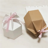 10pcs Hexagonal Carton Wedding Candy Box Jewelry Accessories 9.5*6.8cm
