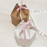 10pcs Hexagonal Carton Wedding Candy Box Jewelry Accessories 9.5*6.8cm