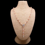 Potato Pearl Necklace with Gemstone Charms for Women
