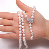 Potato-shaped Pearl Necklace with Gemstone Charms for Women