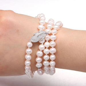 Potato-shaped Pearl Necklace with Gemstone Charms for Women