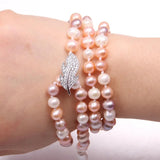 Potato Pearl Necklace with Gemstone Charms for Women