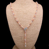 Potato Pearl Necklace with Gemstone Charms for Women