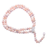 Potato Pearl Necklace with Gemstone Charms for Women