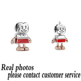 925 Sterling Silver Mouse 1:1 Robot Series Charm for DIY Bracelet Gift