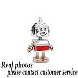 925 Sterling Silver Mouse 1:1 Robot Series Charm for DIY Bracelet Gift