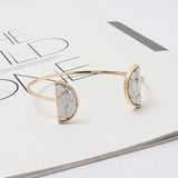 Natural Stone Moon Cuff Bangle For Women