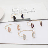 Natural Stone Moon Cuff Bangle For Women