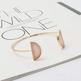 Natural Stone Moon Cuff Bangle For Women
