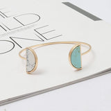 Natural Stone Moon Cuff Bangle For Women